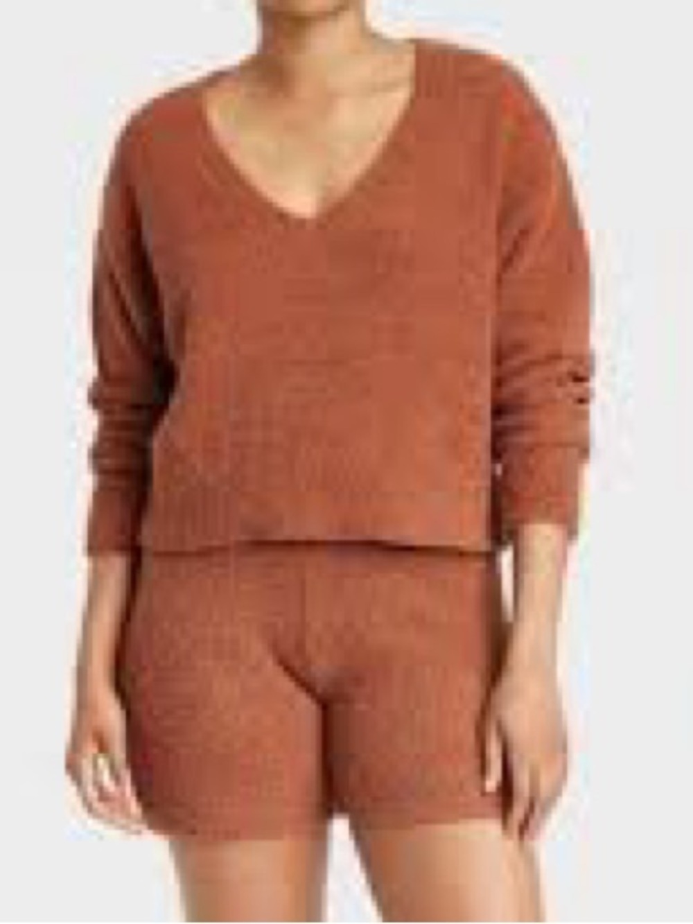 stars above Rust Orange Cozy Two-Piece Lounge Set